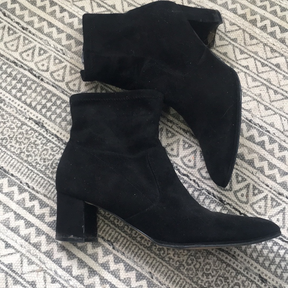Black suede booties